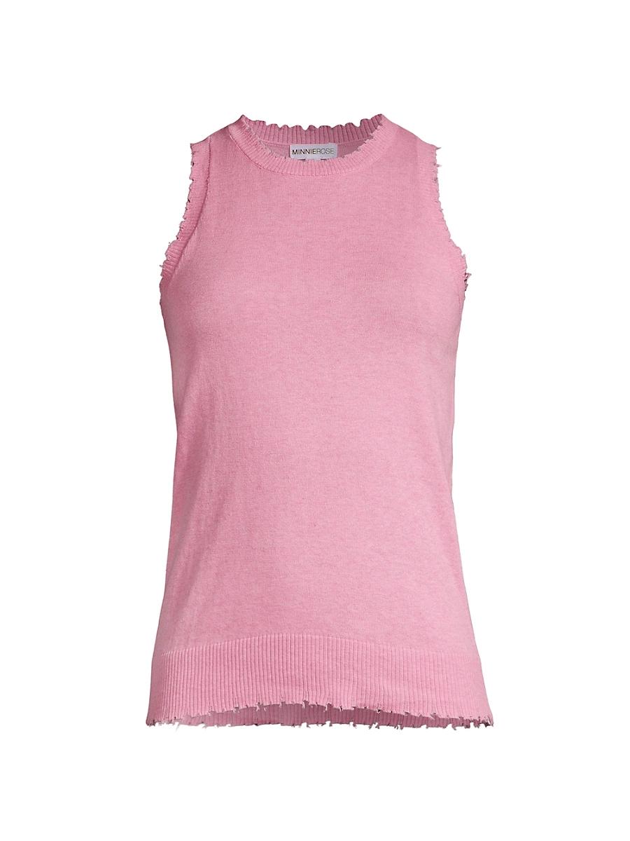 Womens Frayed Tank Top Product Image