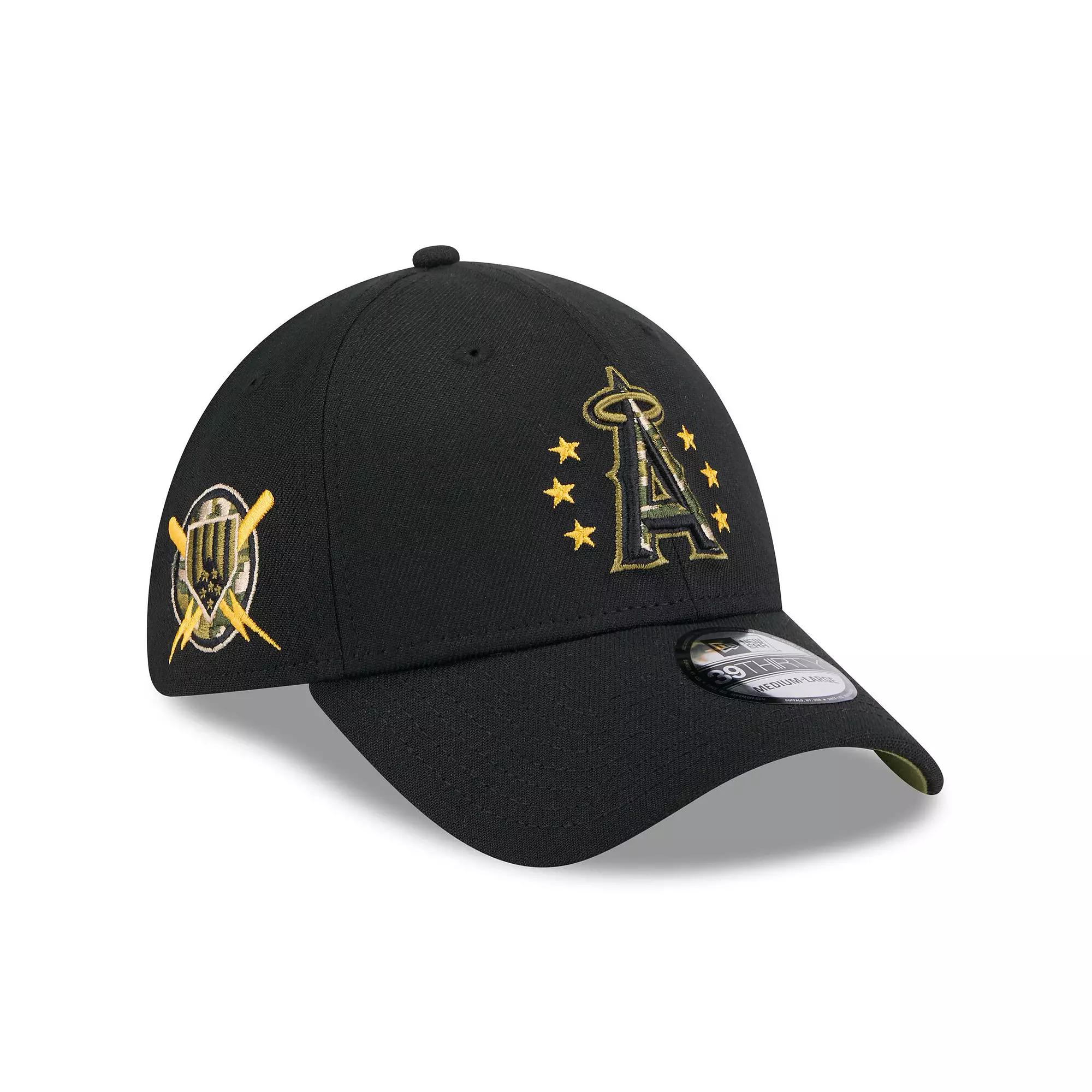 Men's New Era Black Los Angeles Angels 2024 Armed Forces Day 39THIRTY Flex Hat,  Product Image