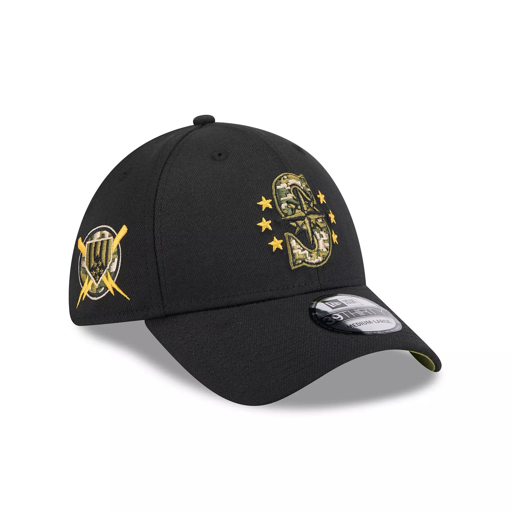 Men's New Era Black Seattle Mariners 2024 Armed Forces Day 39THIRTY Flex Hat,  Product Image