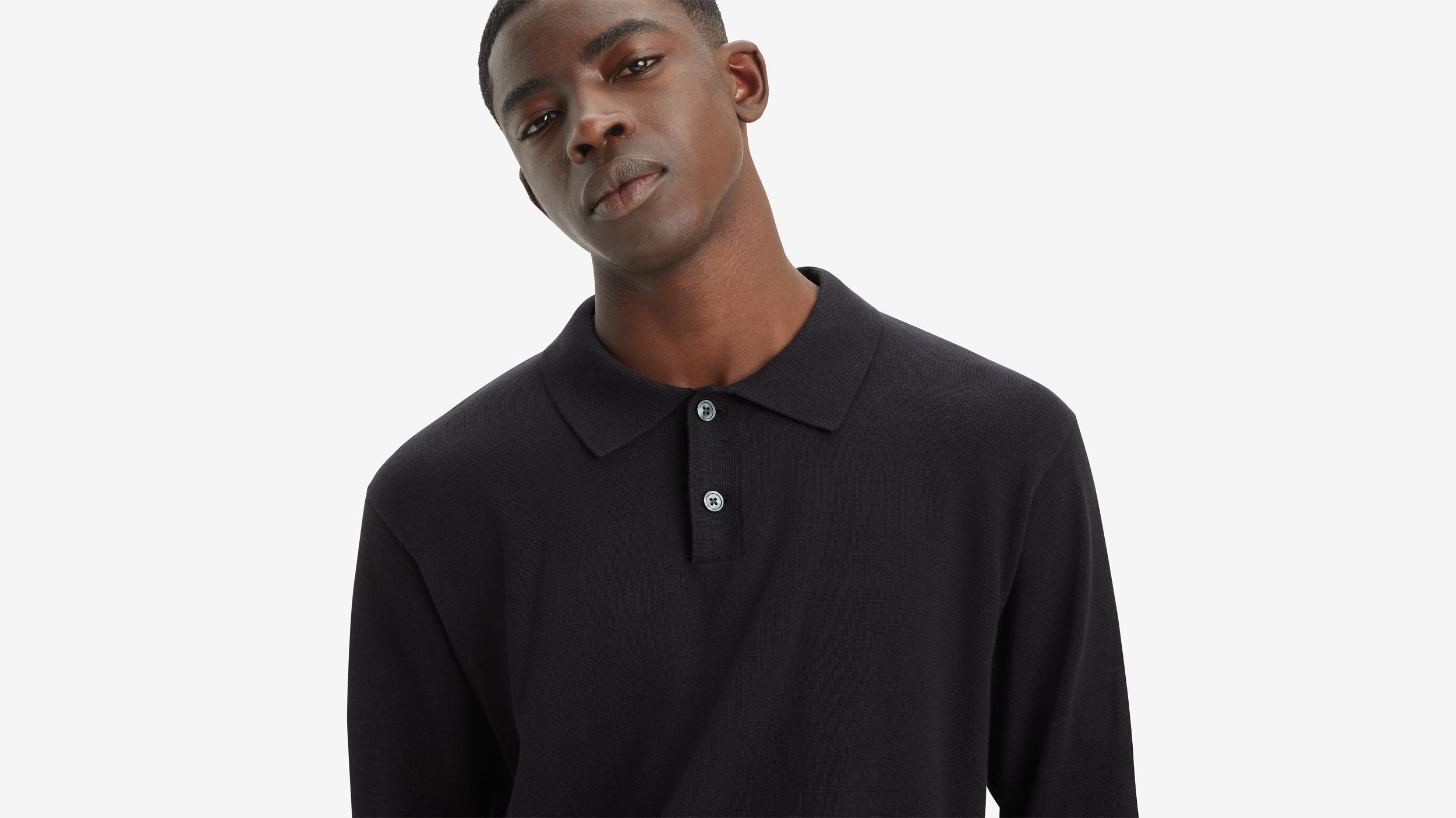 Long Sleeve Sweater Polo Product Image