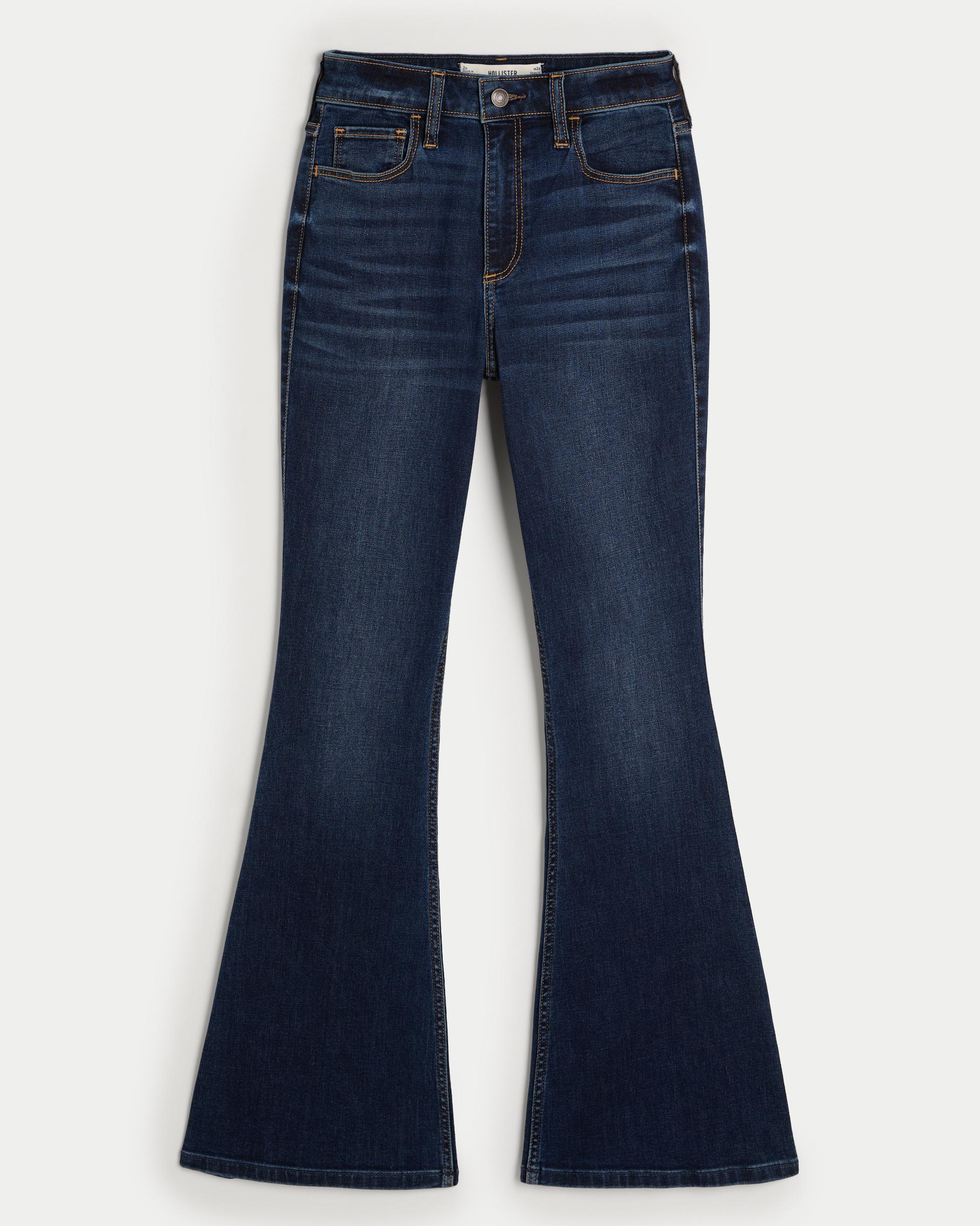 Curvy High-Rise Dark Wash Flare Jeans Product Image