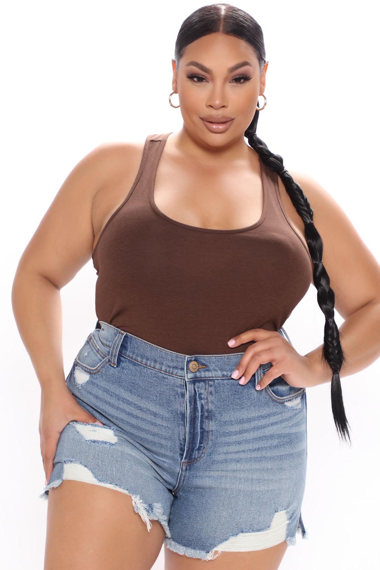 Divine Basic Tank Bodysuit - Chocolate Product Image