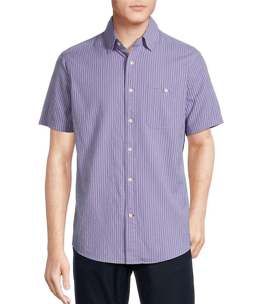 Cremieux Blue Label Performance Stretch Stripe Seersucker Short Sleeve Woven Shirt Product Image