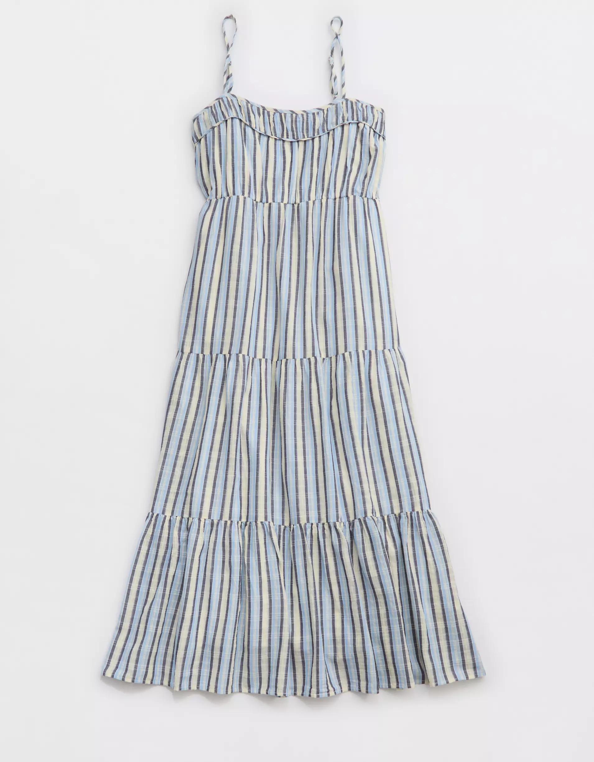 Aerie Striped Tiered Maxi Dress Product Image