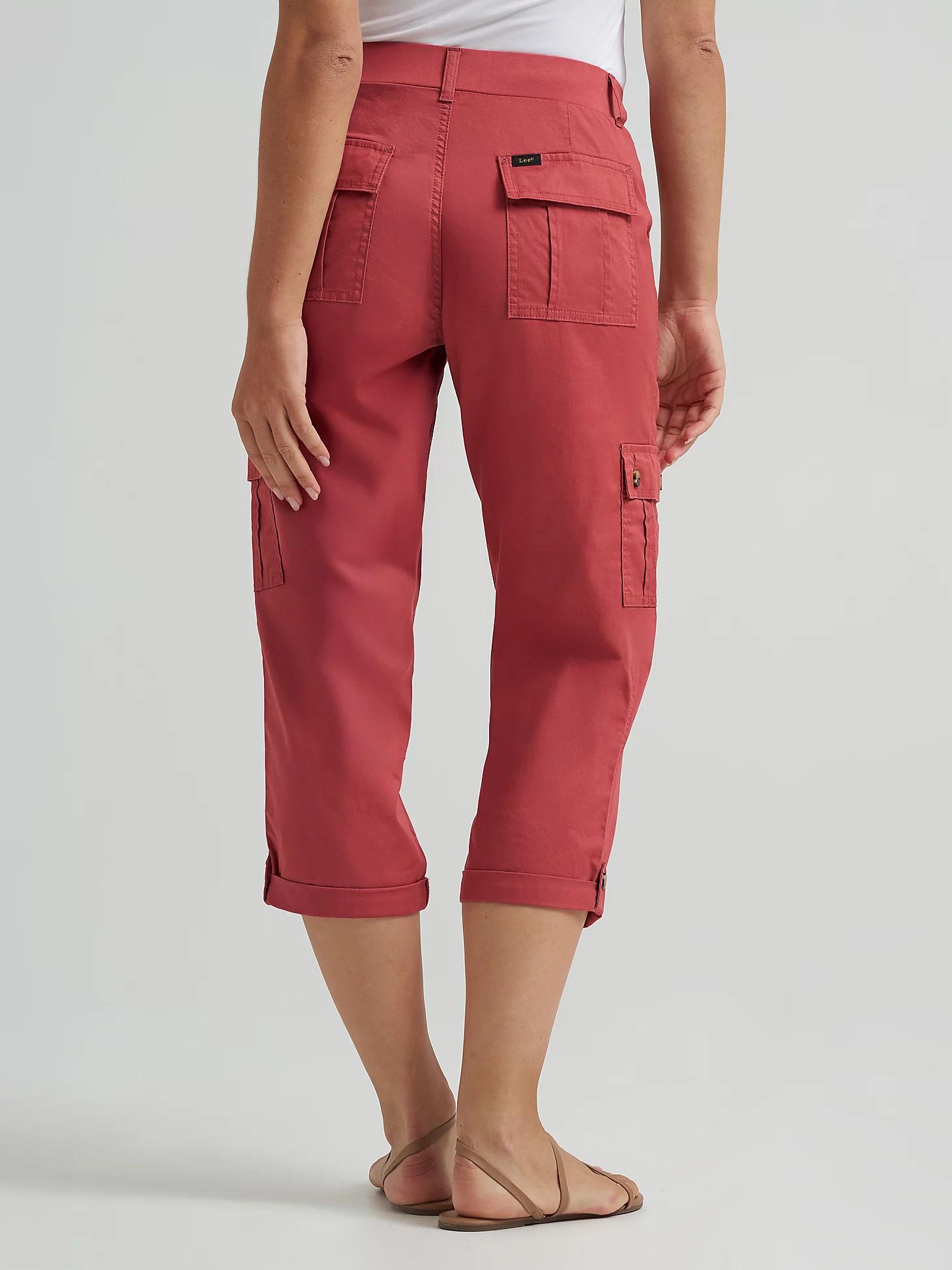 Women's Ultra Lux Comfort with Flex-to-Go Relaxed Fit Cargo Capri | Women's Capris & Crops | Lee® Product Image