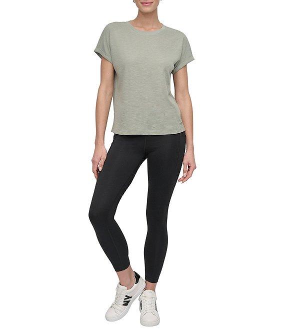 DKNY Sport by Donna Karan Mini Waffle Crew Neck Short Sleeve T-Shirt Product Image