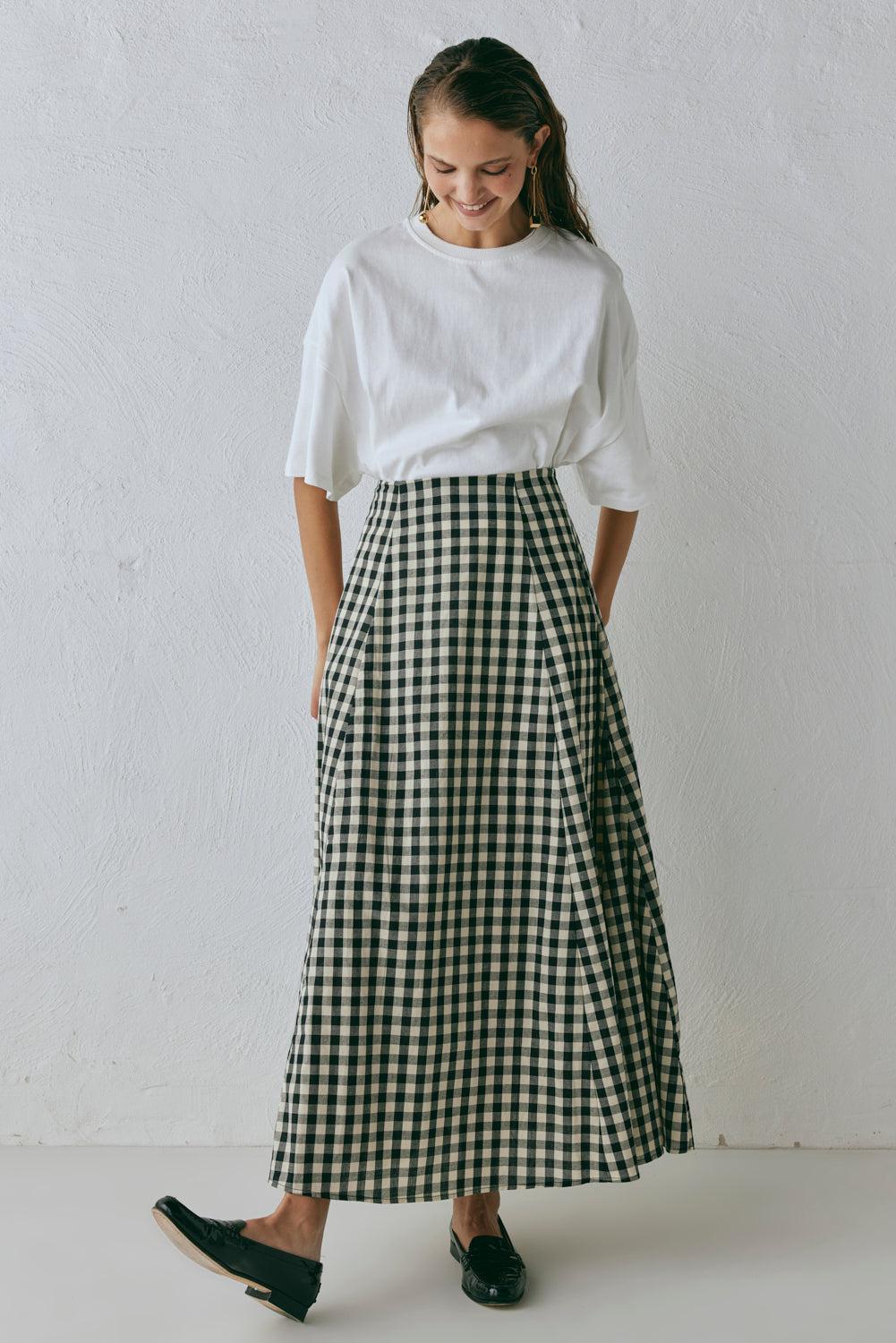 Hanni Maxi Skirt Black Check Product Image