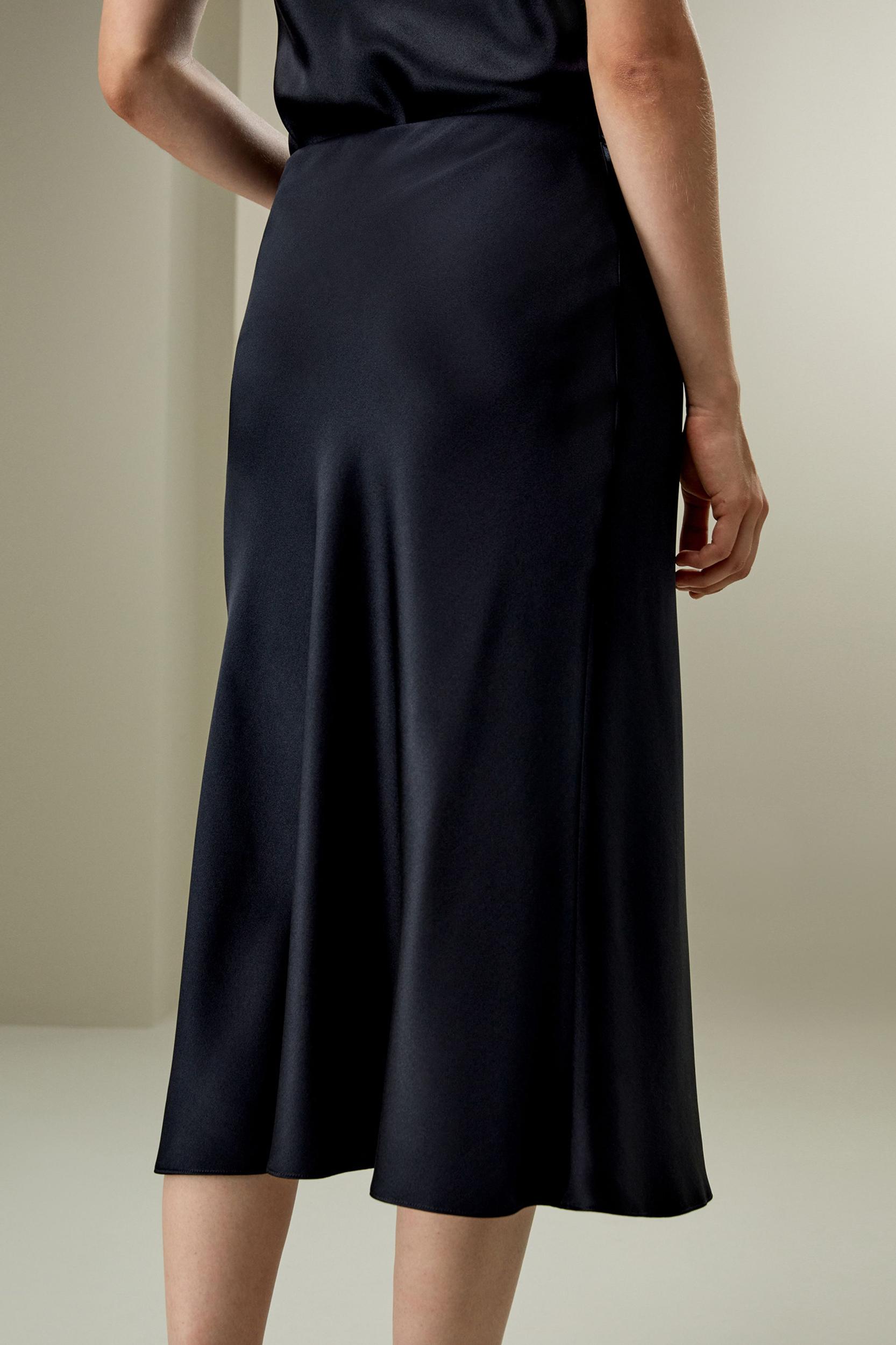 Bias-cut Silk Midi Skirt Product Image