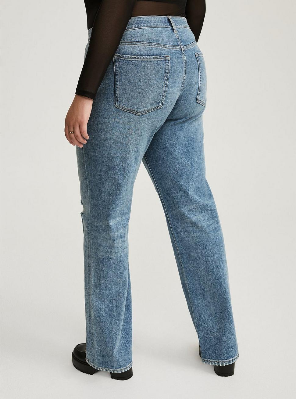 High Rise Straight Elastic Waist Jean Product Image