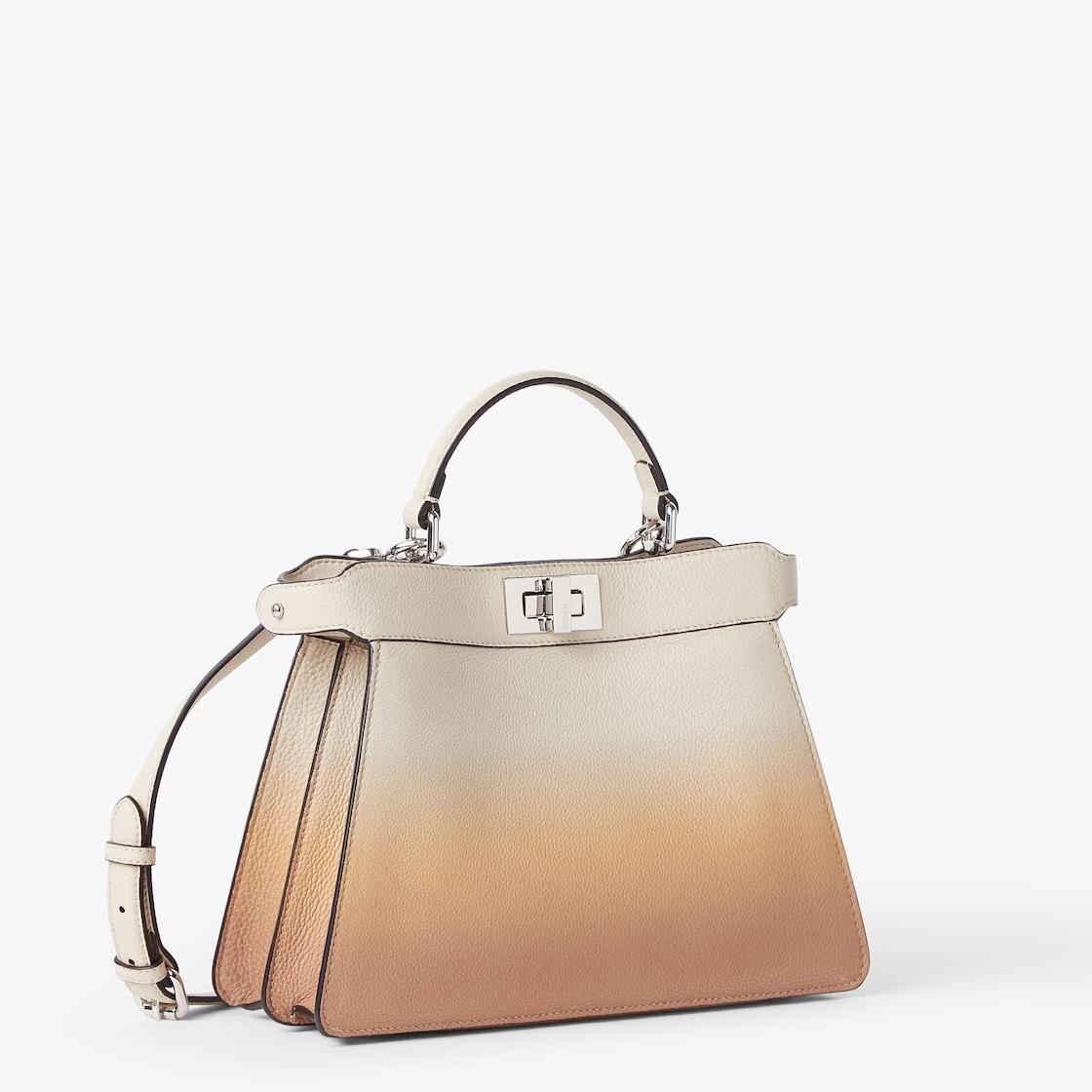 Peekaboo ISeeU SmallCamelia and beige gradient effect leather bag Product Image