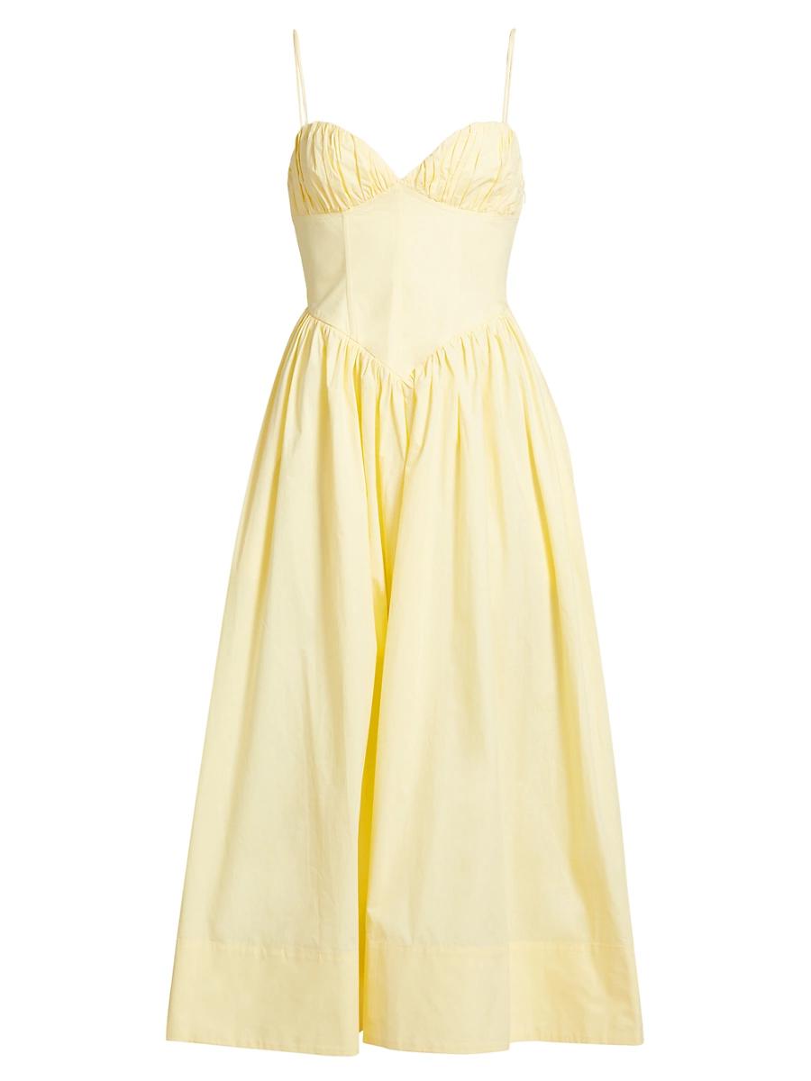 Womens Carmine Cotton Fit & Flare Midi-Dress Product Image