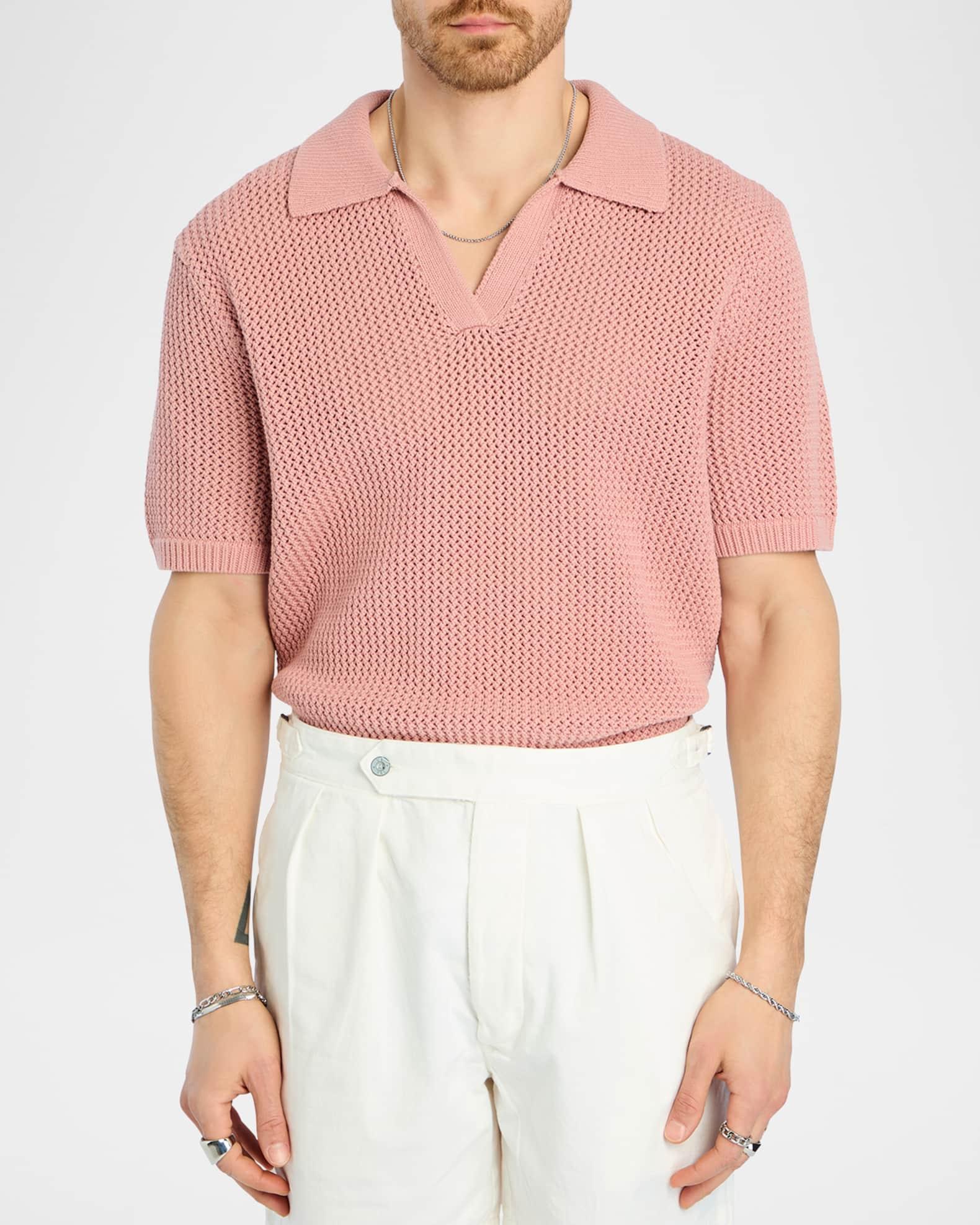 Men's Romeo Crochet Johnny Collar Polo Shirt Product Image