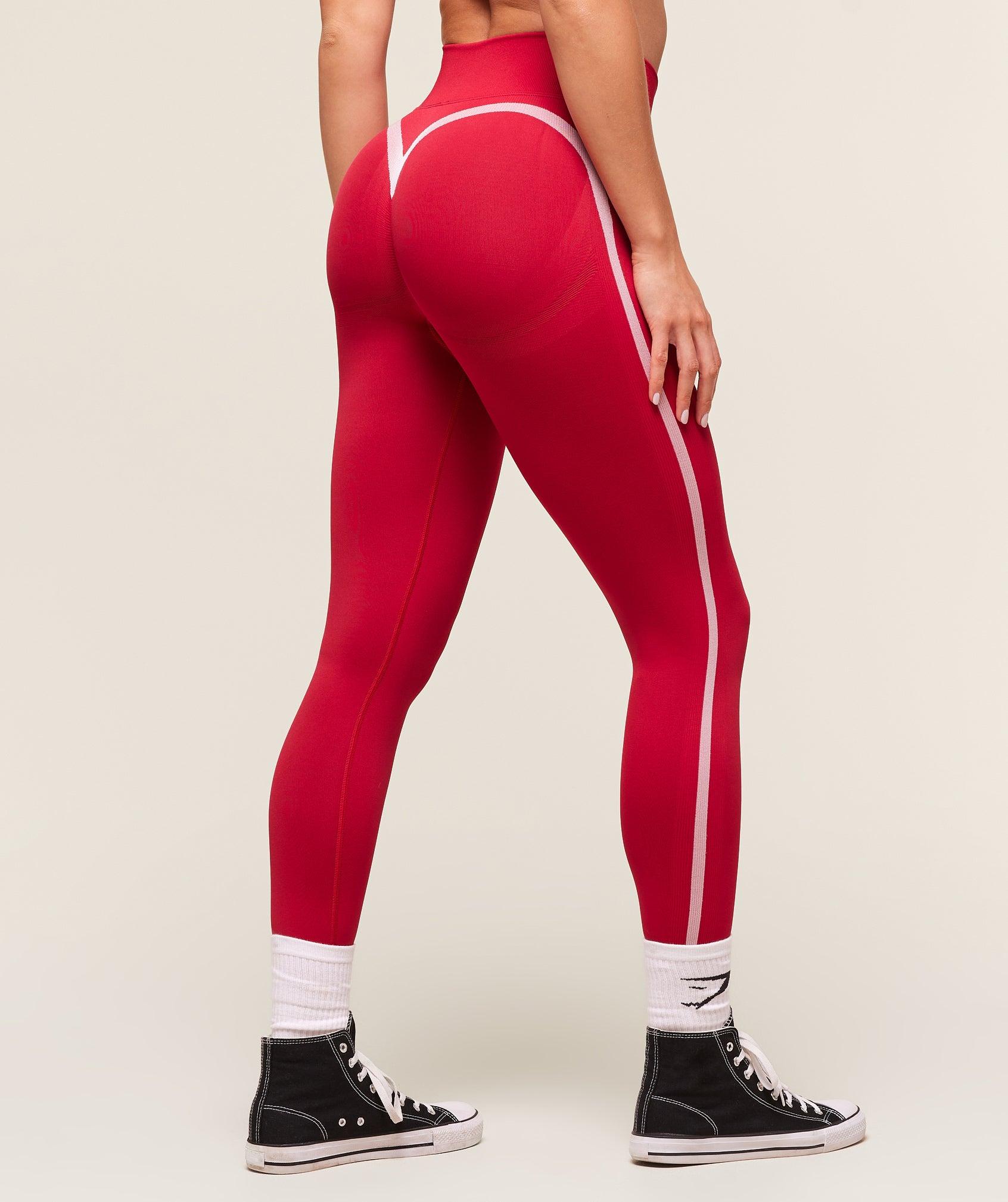 Gymshark Lift Campus Seamless Leggings - Carmine Red Female Product Image