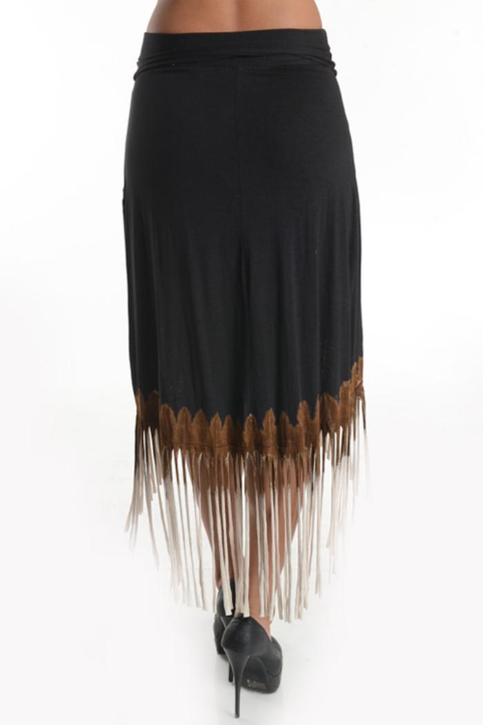 High Low Fringe Western Skirt Product Image