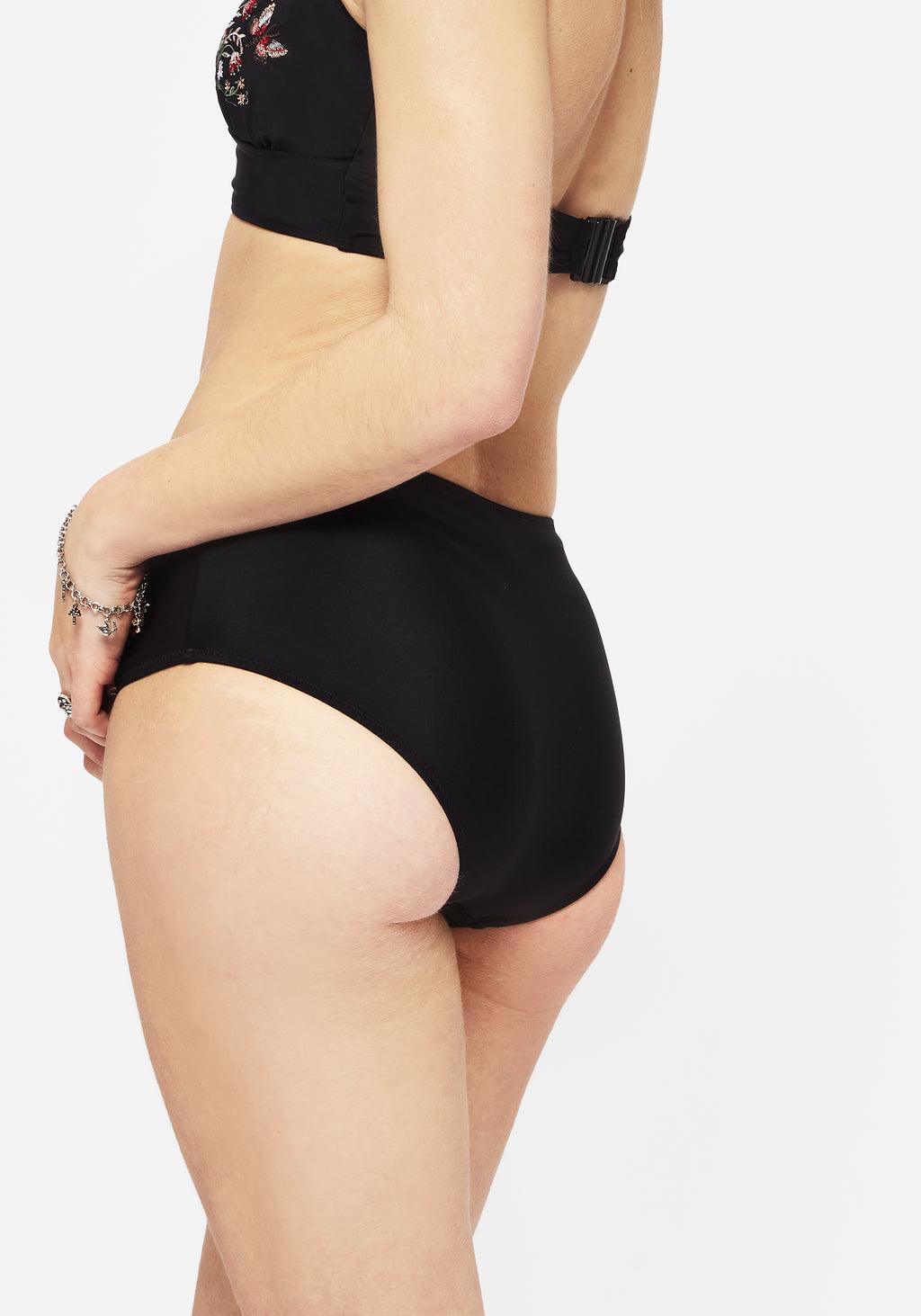 Copia Floral Embroidered High Waist Swim Bottoms Product Image