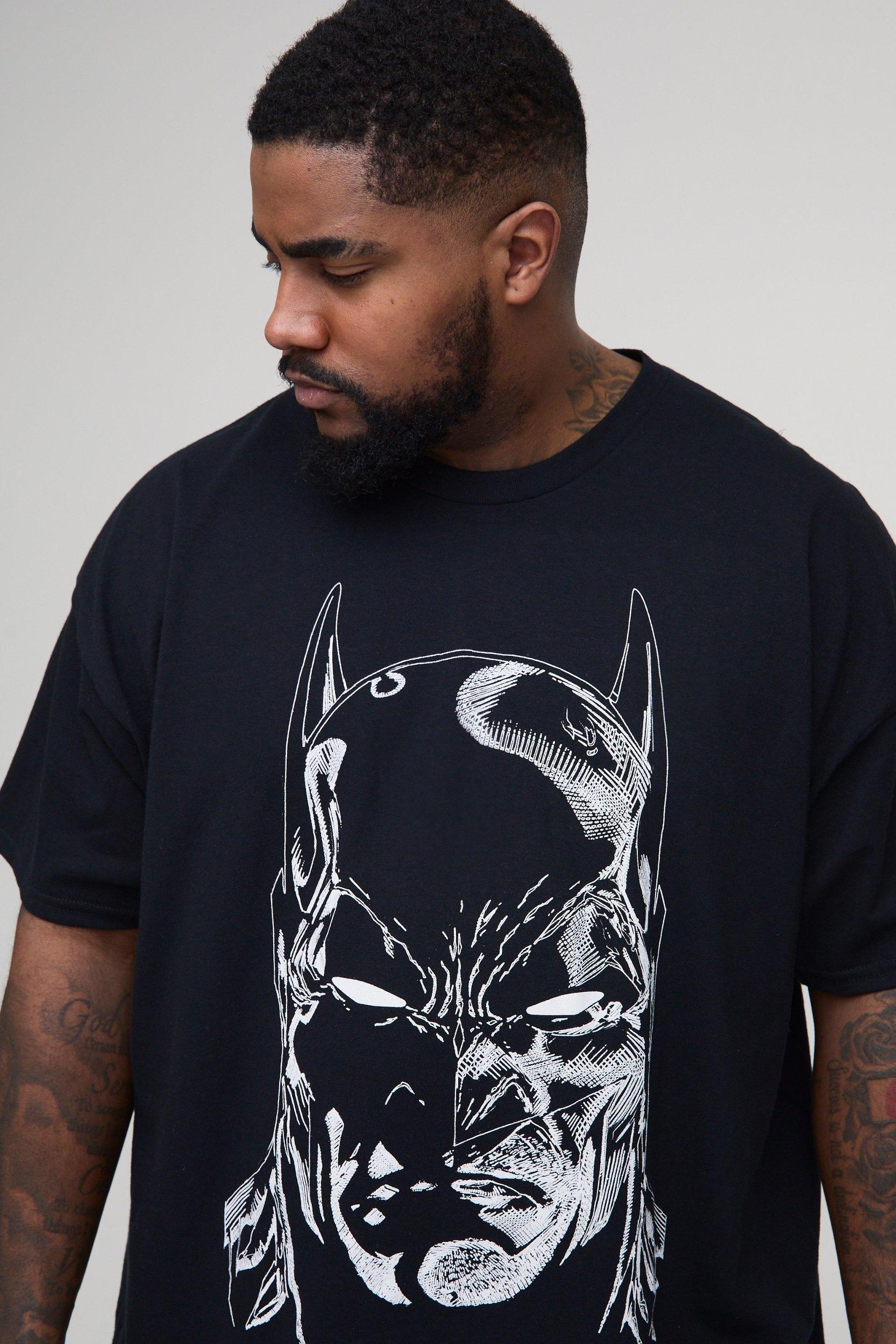 Plus Batman License Print Regular Fit T-Shirt | boohooMAN USA Product Image