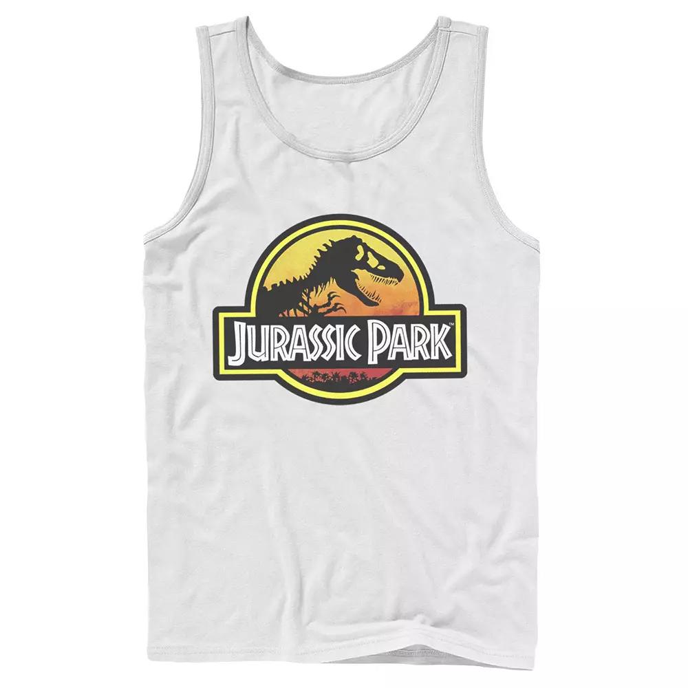 Men's Jurassic Park Sunset Circle Logo Outlined Graphic Tank Top,  Product Image