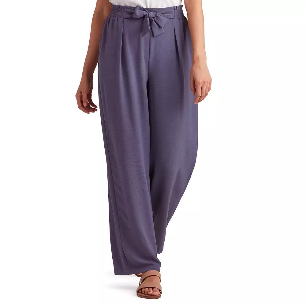 Womens AB Studio Elastic Waist Slim Leg Pants Blue Product Image