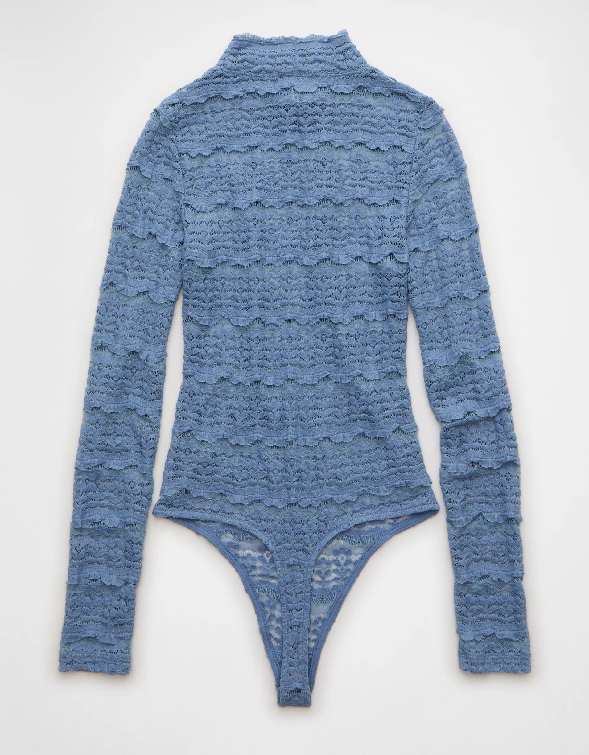 AE Long Sleeve Mock Neck Lace Bodysuit Product Image