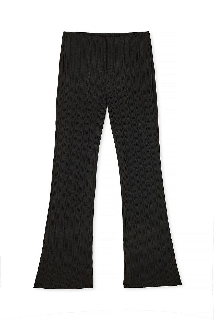 Ribbed Mid Waist Trousers Product Image