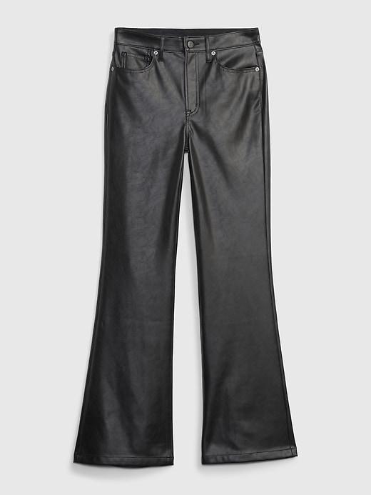 High Rise Vegan Leather '70s Flare Pants Product Image