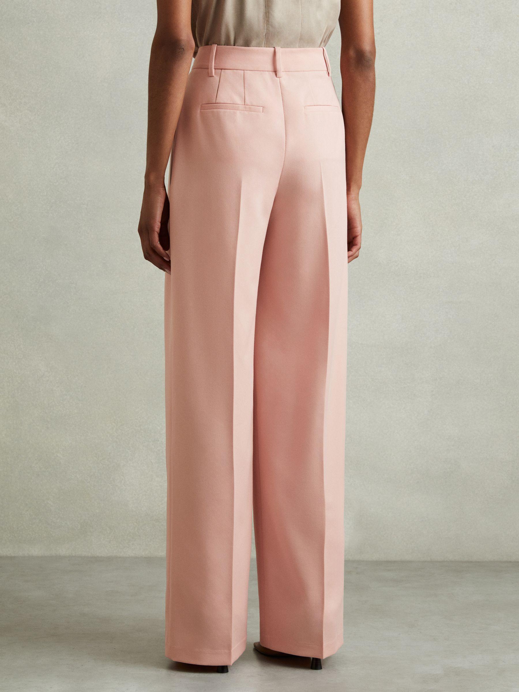 Double Pleat Wide Leg Trousers in Pink Product Image