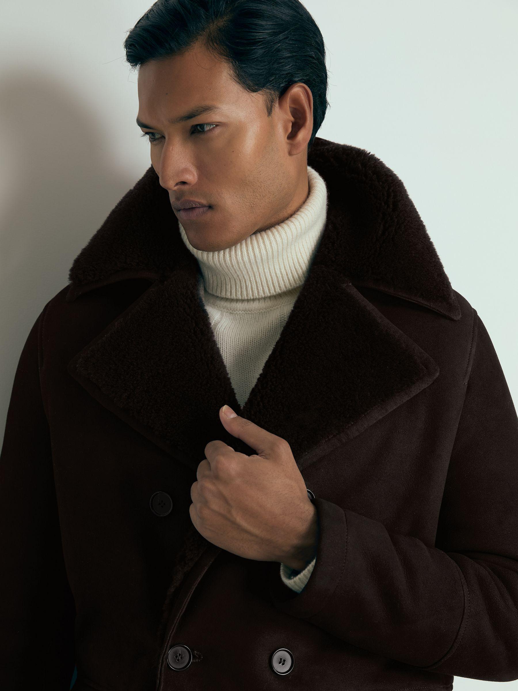 Atelier Suede Shearling Jacket in Brown Product Image