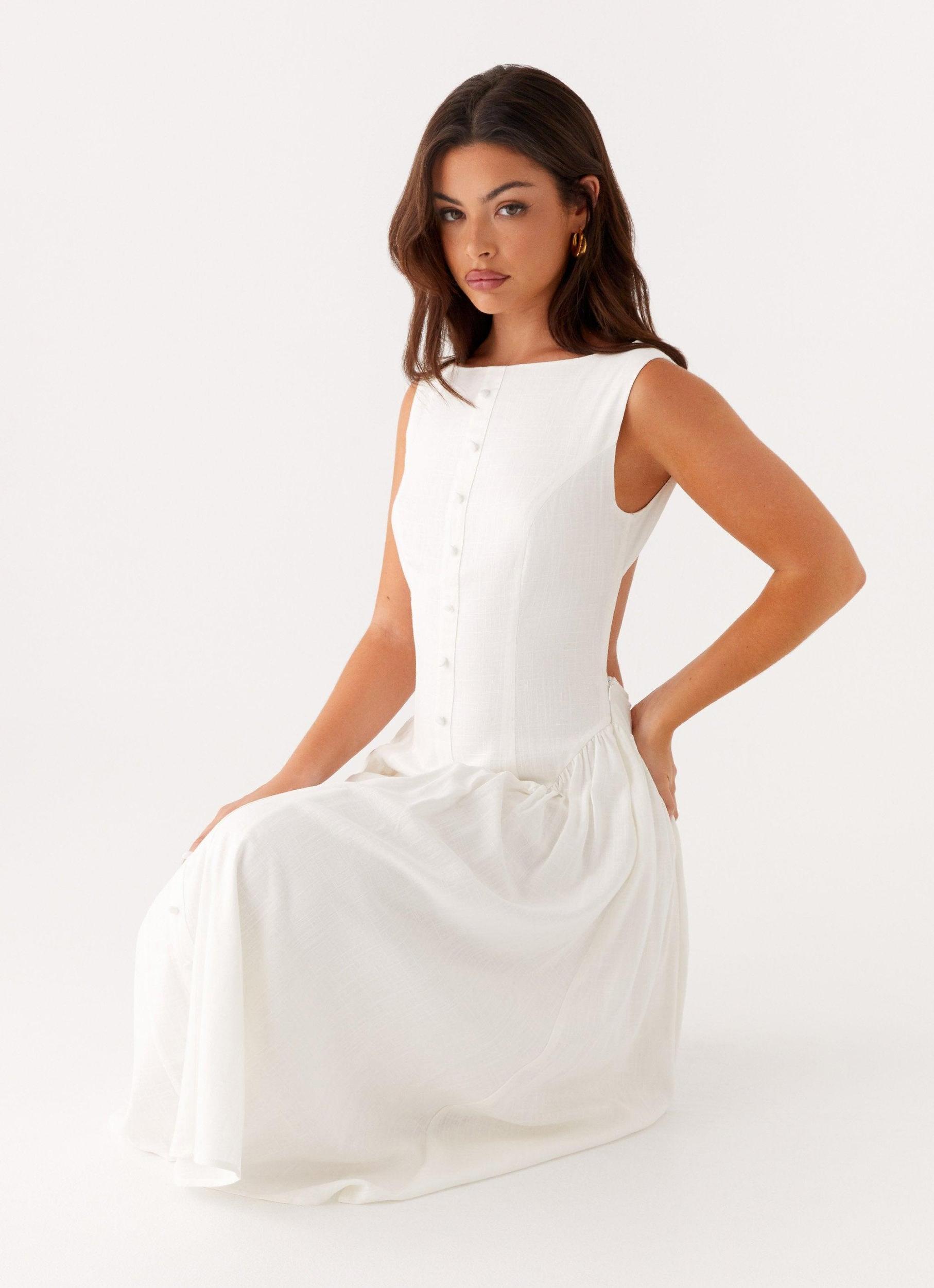 Maylah Midi Dress - White Product Image