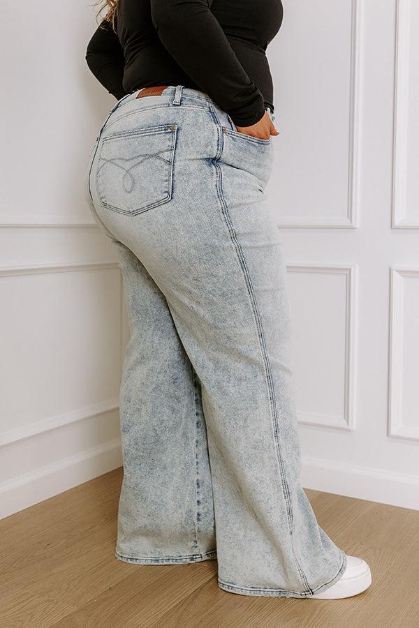 JUDY BLUE Vera High Waist Wide Leg Acid Wash Jean Curves Product Image