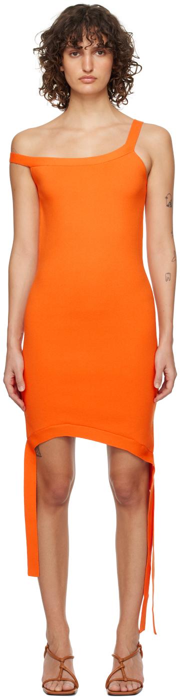 JW ANDERSON Deconstructed Asymmetrical Minidress In Orange Product Image