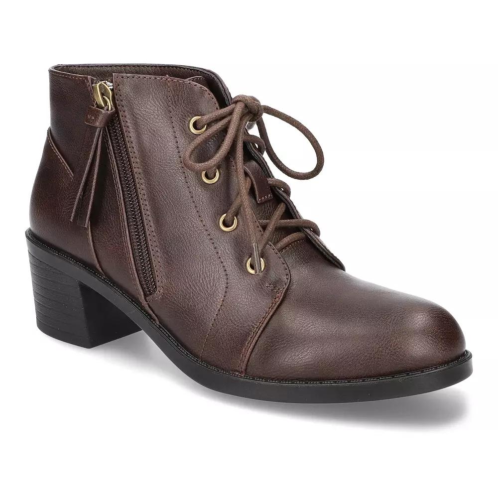 Becker by Easy Street Women's Block Heel Ankle Boots, Size: 9 XW, Brown Product Image