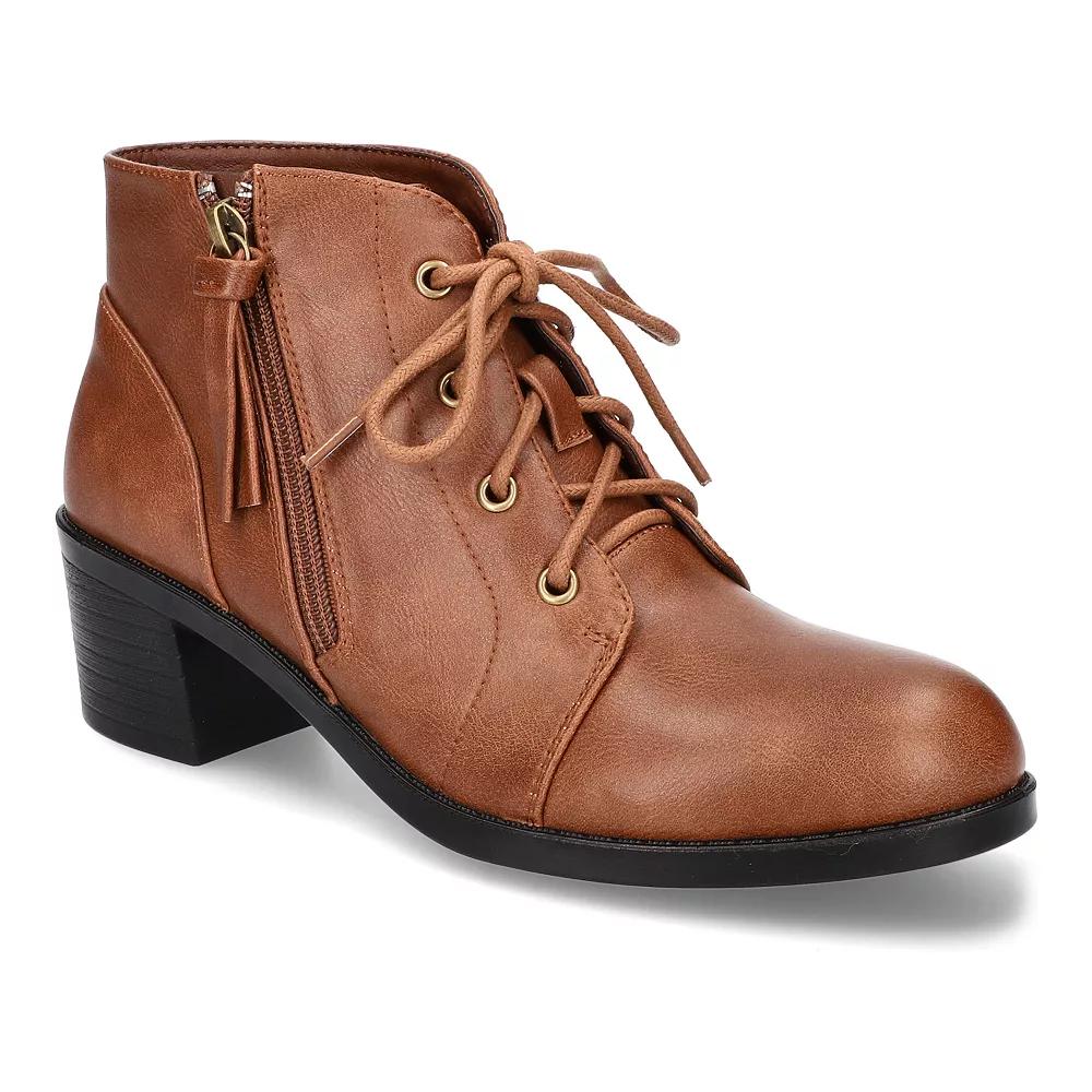 Becker by Easy Street Women's Block Heel Ankle Boots, Size: 9 XW, Brown Product Image