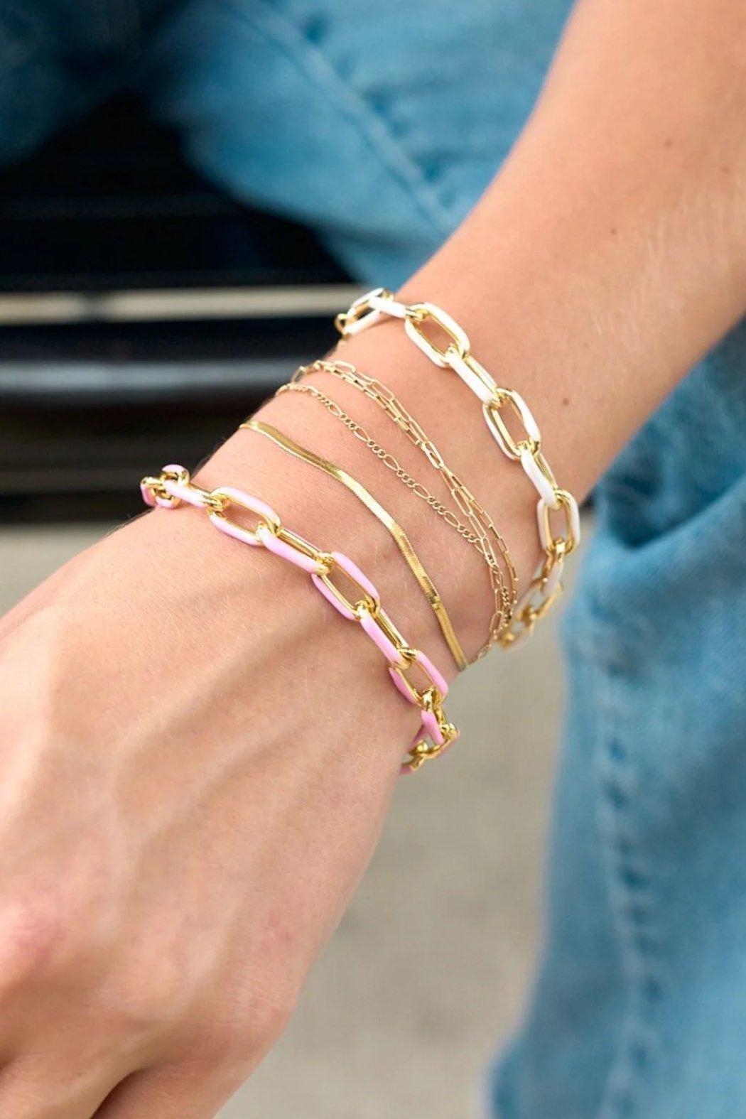 Penny Pink Acrylic Chain Bracelet Product Image