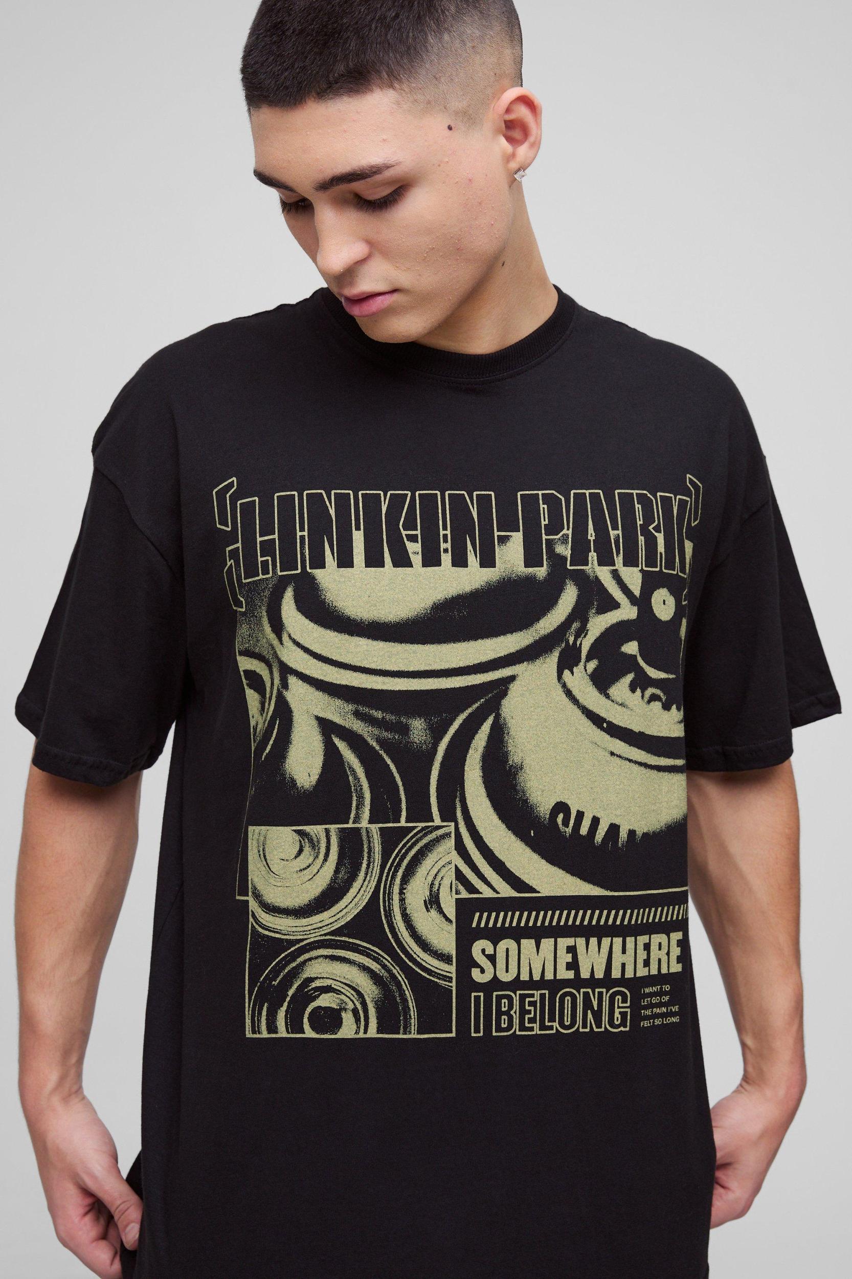 Oversized Linkin Park Band License T-Shirt | boohooMAN USA Product Image