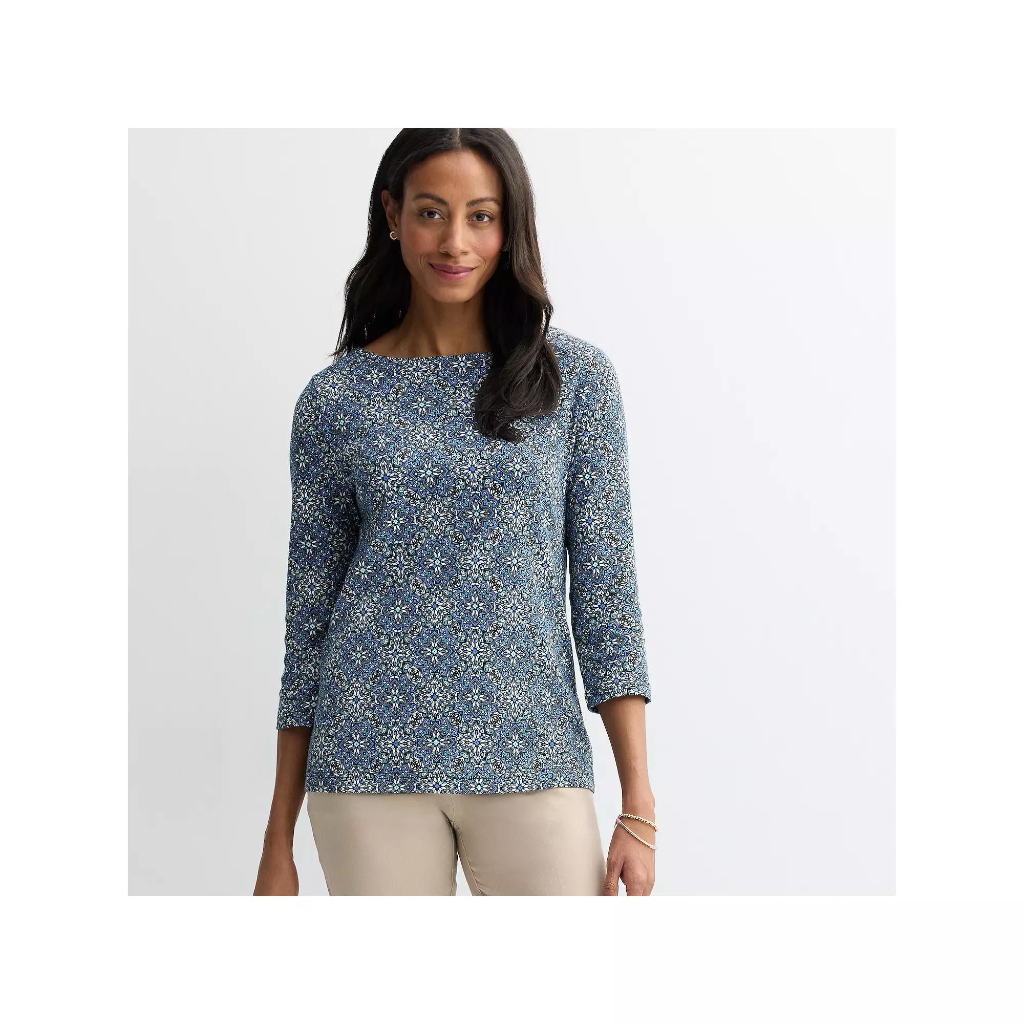 Petite Croft & Barrow® Boatneck Top, Women's,  Product Image