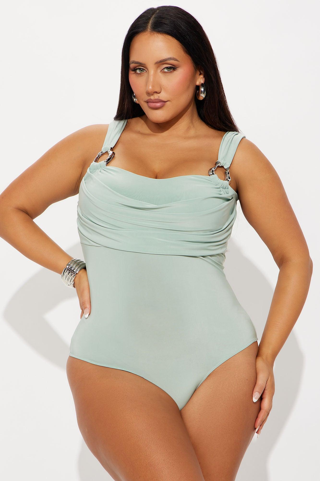 Never Overdone Cowl Neck Bodysuit - Sage Female Product Image