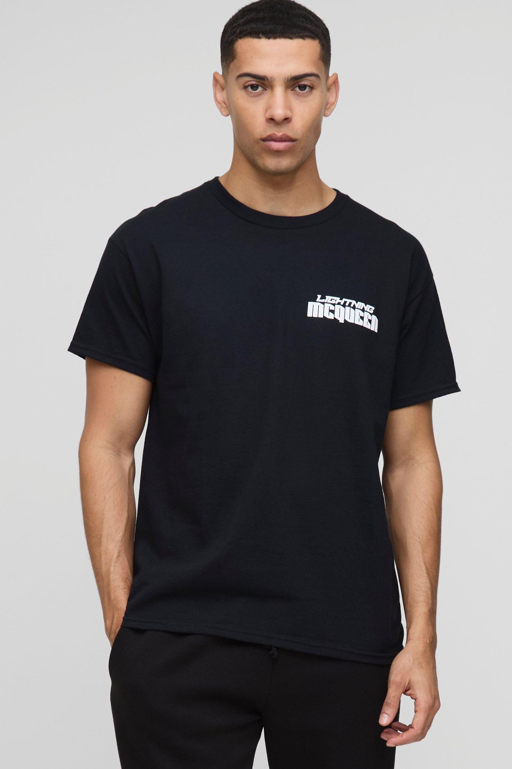 Oversized Disney Cars Lightning McQueen License Graphic T Shirt | boohooMAN USA Product Image