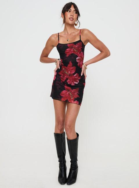 Kellers Mini Dress Black / Floral Product Image