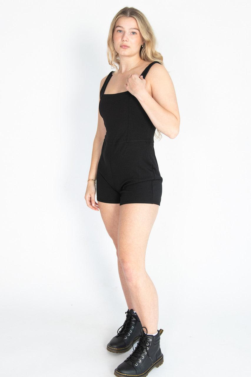 Square Neck Biker Romper Product Image