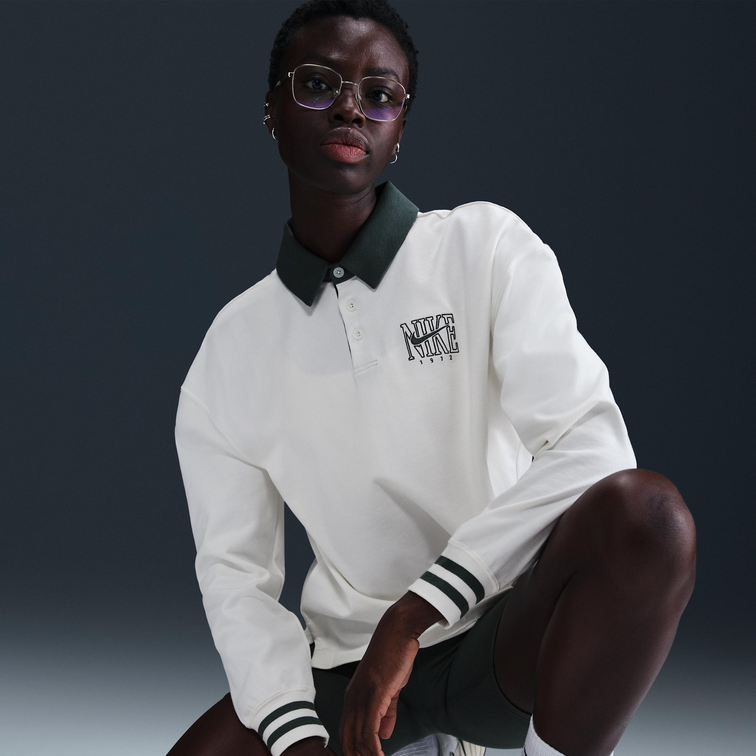 Women's Nike Sportswear Essential Oversized Long-Sleeve Polo Product Image