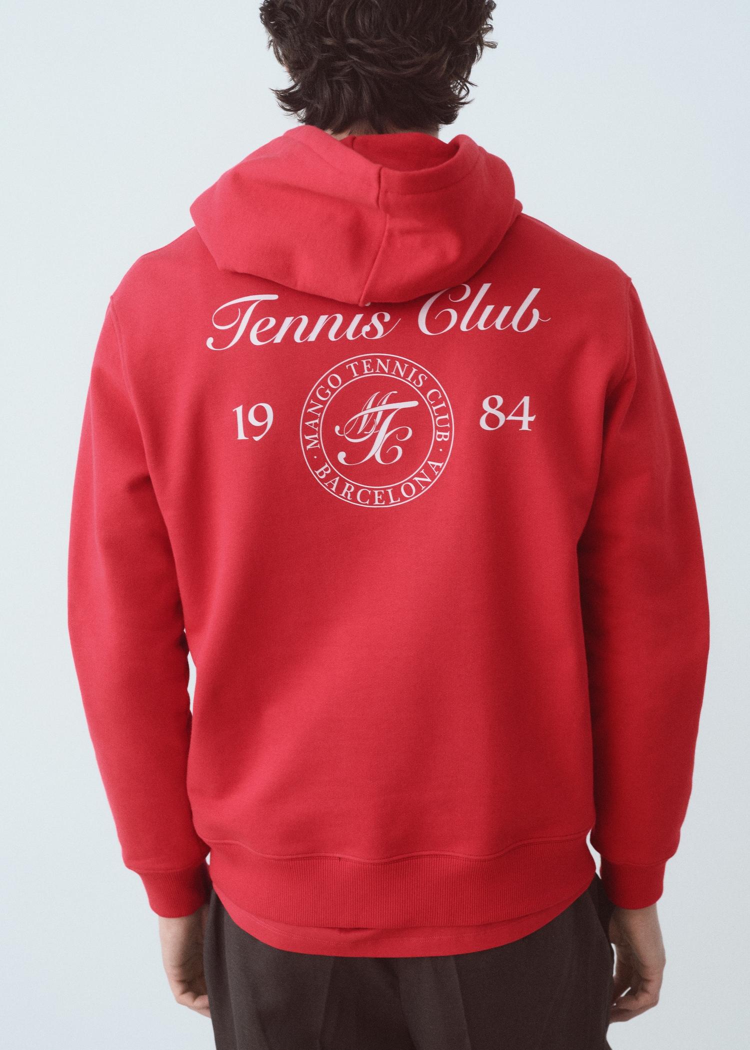 Cotton hooded sweatshirt text - Men | MANGO USA Product Image