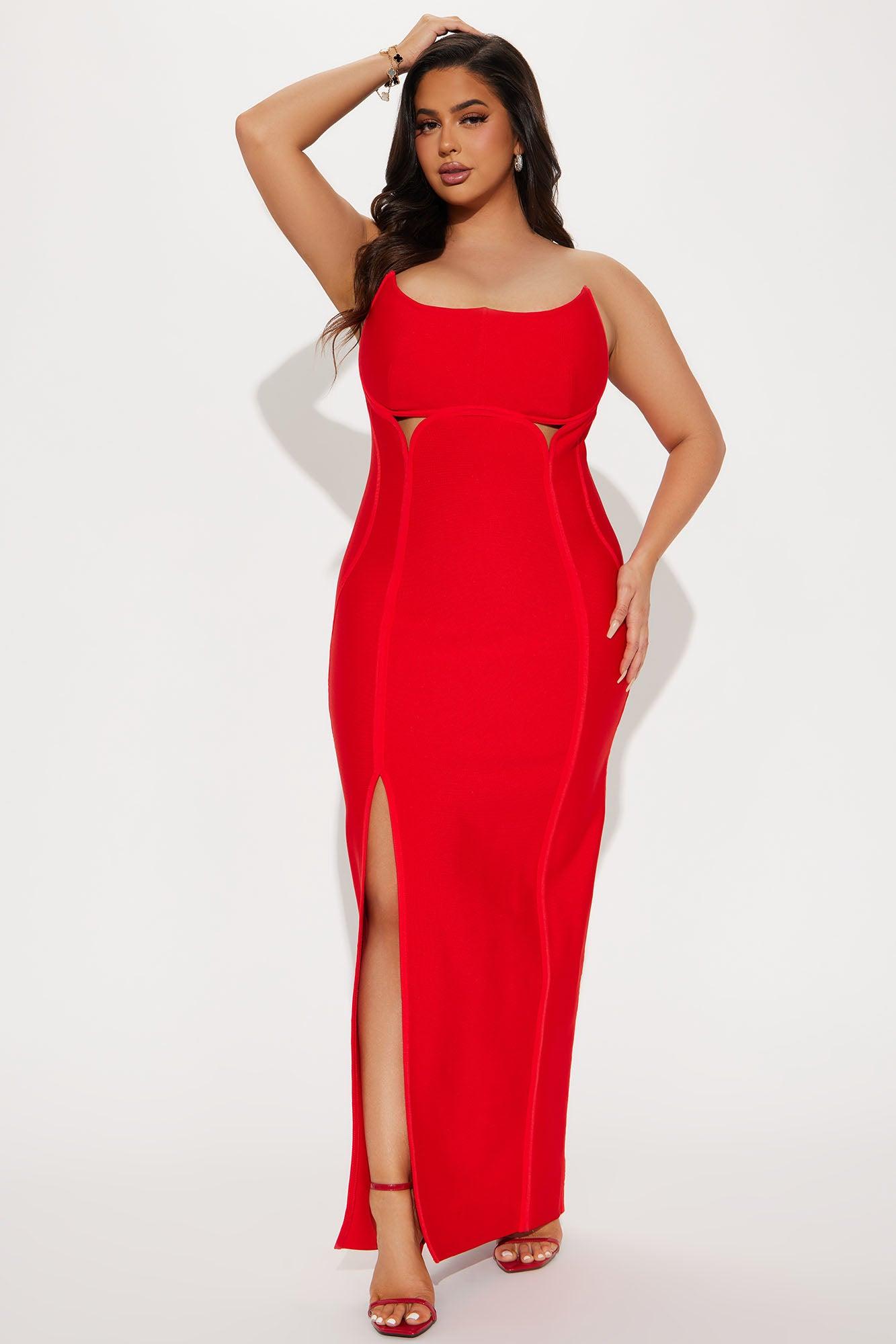 Norah Bandage Maxi Dress - Red Product Image