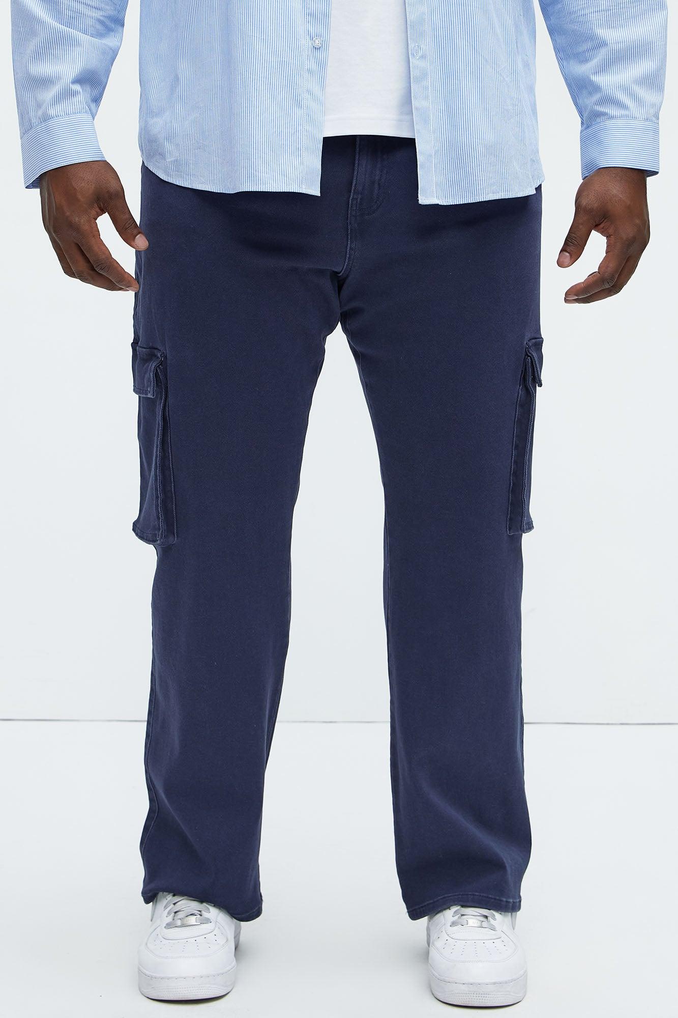 Classic Straight Cargo Jeans - Navy Product Image