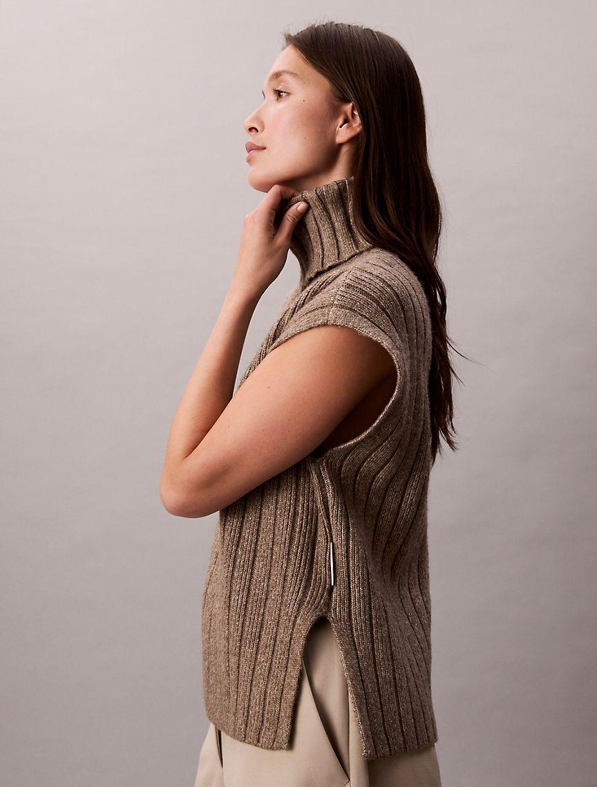 Rib Relaxed Sleeveless Sweater Product Image