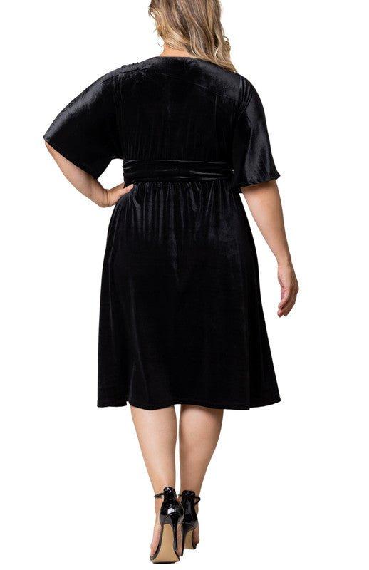 Angelic Velvet Midi Cocktail Dress - Plus Product Image