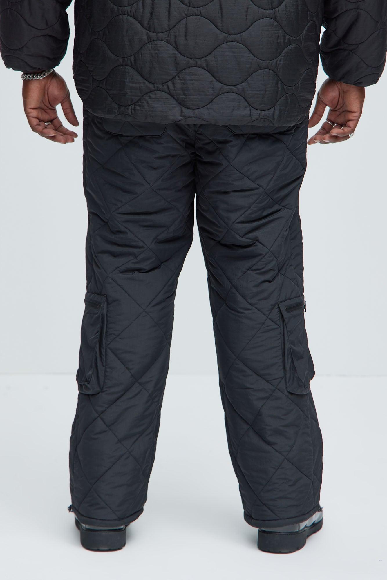 Dayton Straight Quilted Cargo Pants - Black Product Image