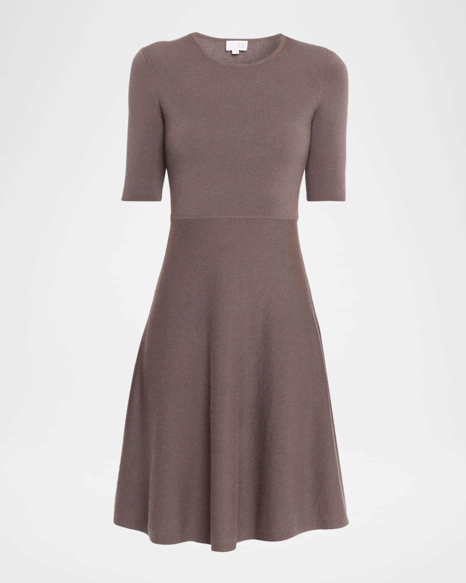 Cashmere Fine Ribbed A-Line Midi Dress Product Image