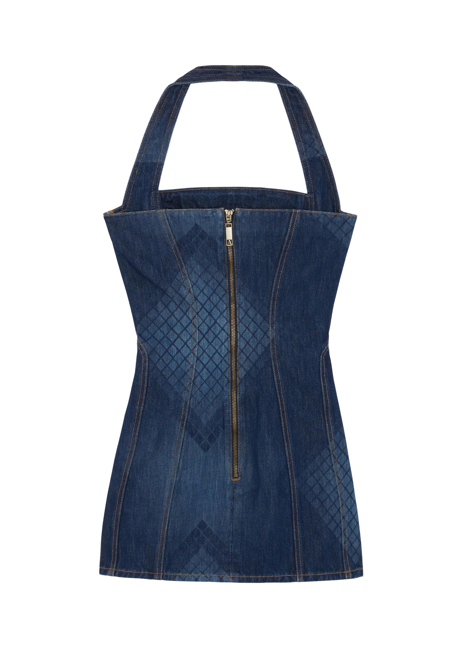 Laser Denim Mini Dress Female Product Image