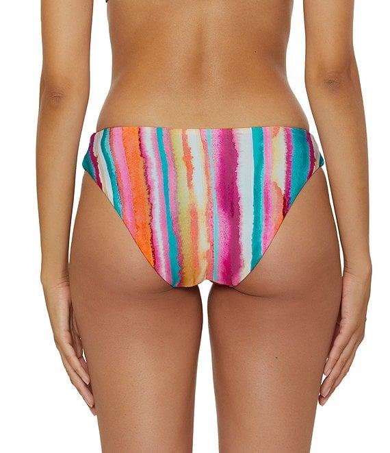 Lucky Brand Porto Covo Water Color Placement Print Tab Side Hipster Swim Bottom Product Image