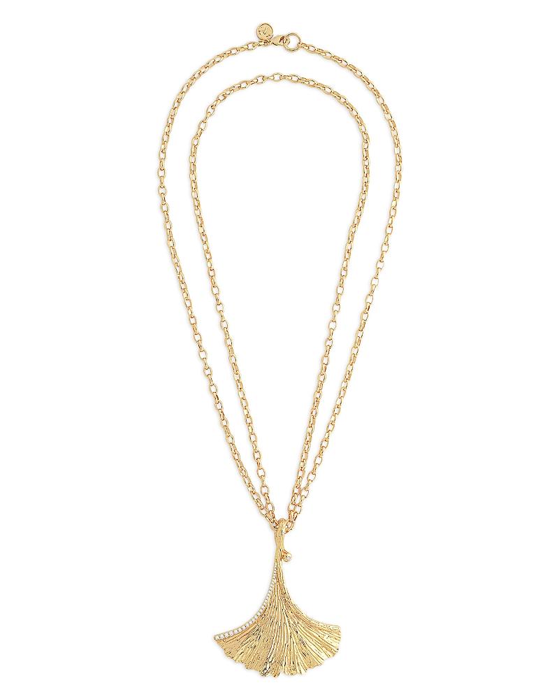 Womens Ginkgo 18KPlated & Cubic Zirconia Pendant Necklace Product Image